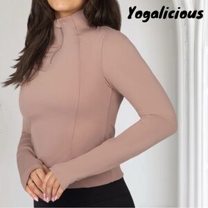 YogaLicious  Lux NWT Crosstrain Everyday Half Zip Jacket Color Antler XL